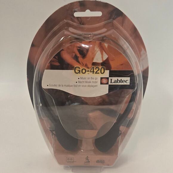 Labtec Other - Vintage Labtec Go-420 Headband Headphones Retro Black Audio Portable Headset